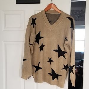 Star vneck sweater